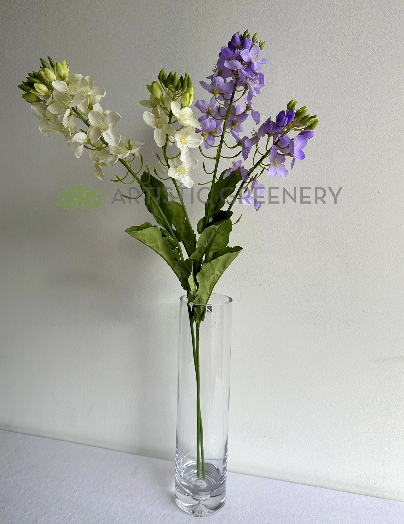 F0431 Freesia Spray 82cm Purple / White