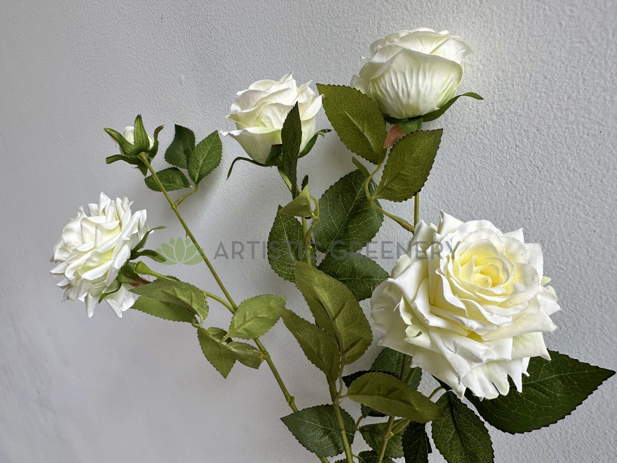 F0432 Garden Rose Spray 83cm White