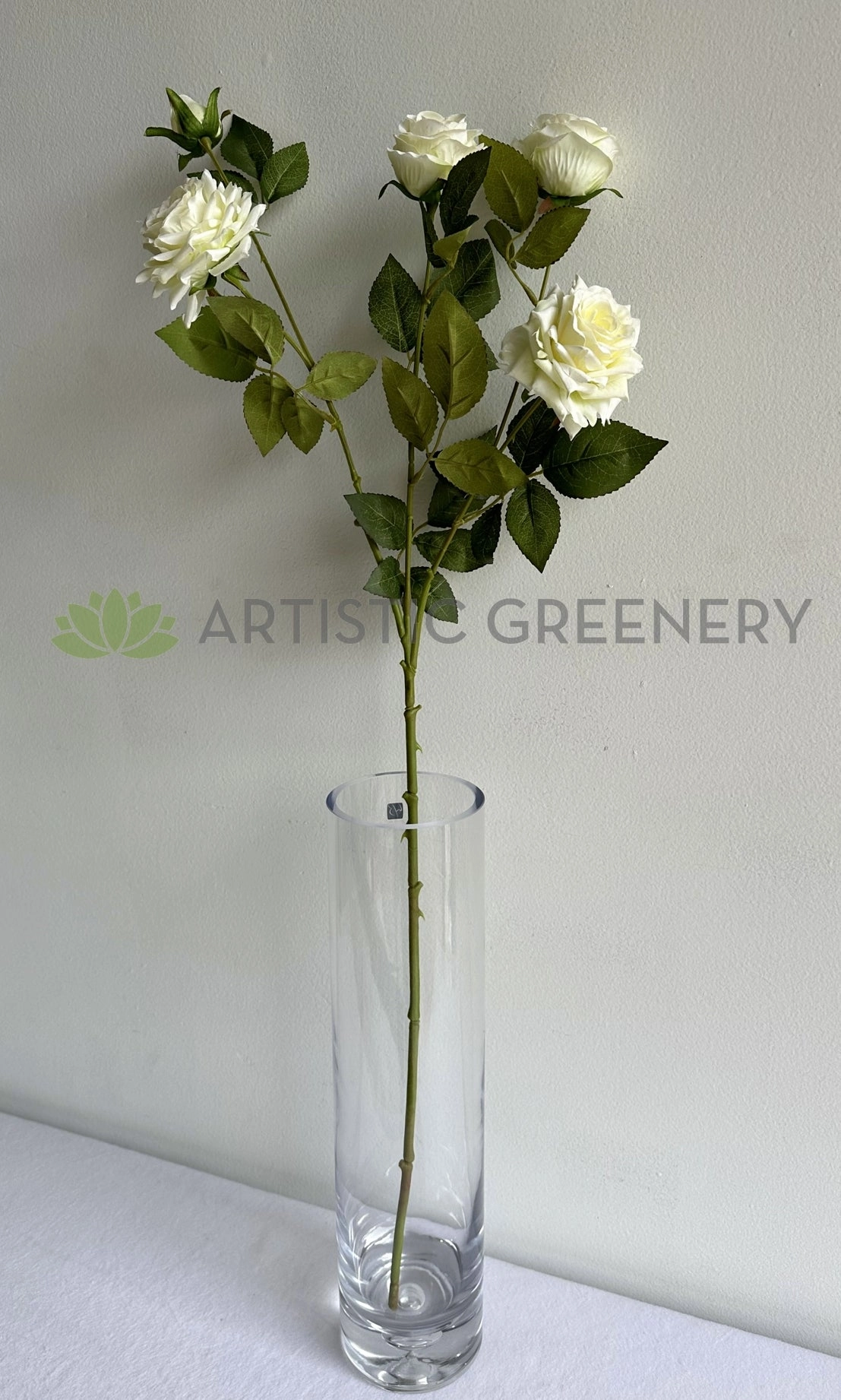 F0432 Garden Rose Spray 83cm White