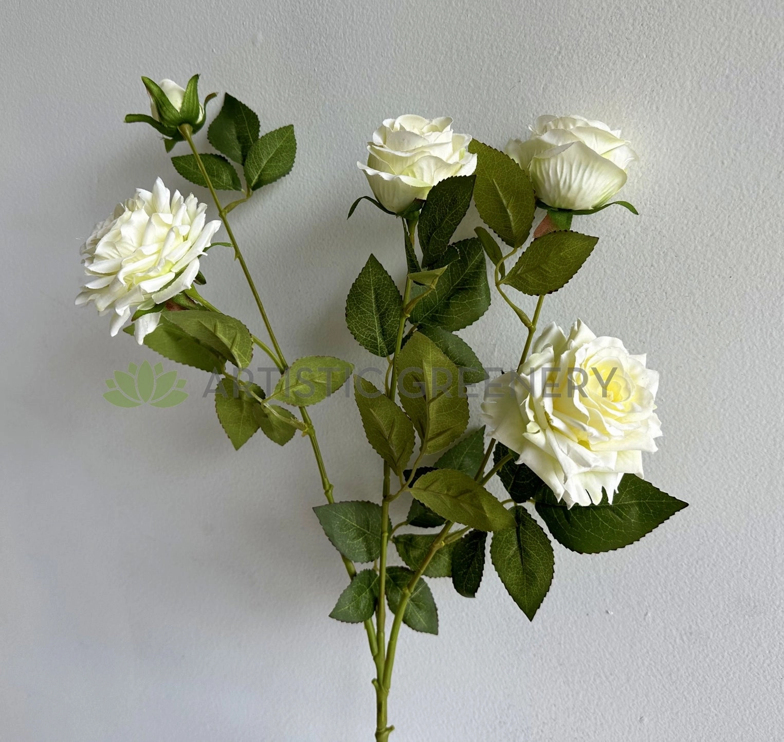 F0432 Garden Rose Spray 83cm White