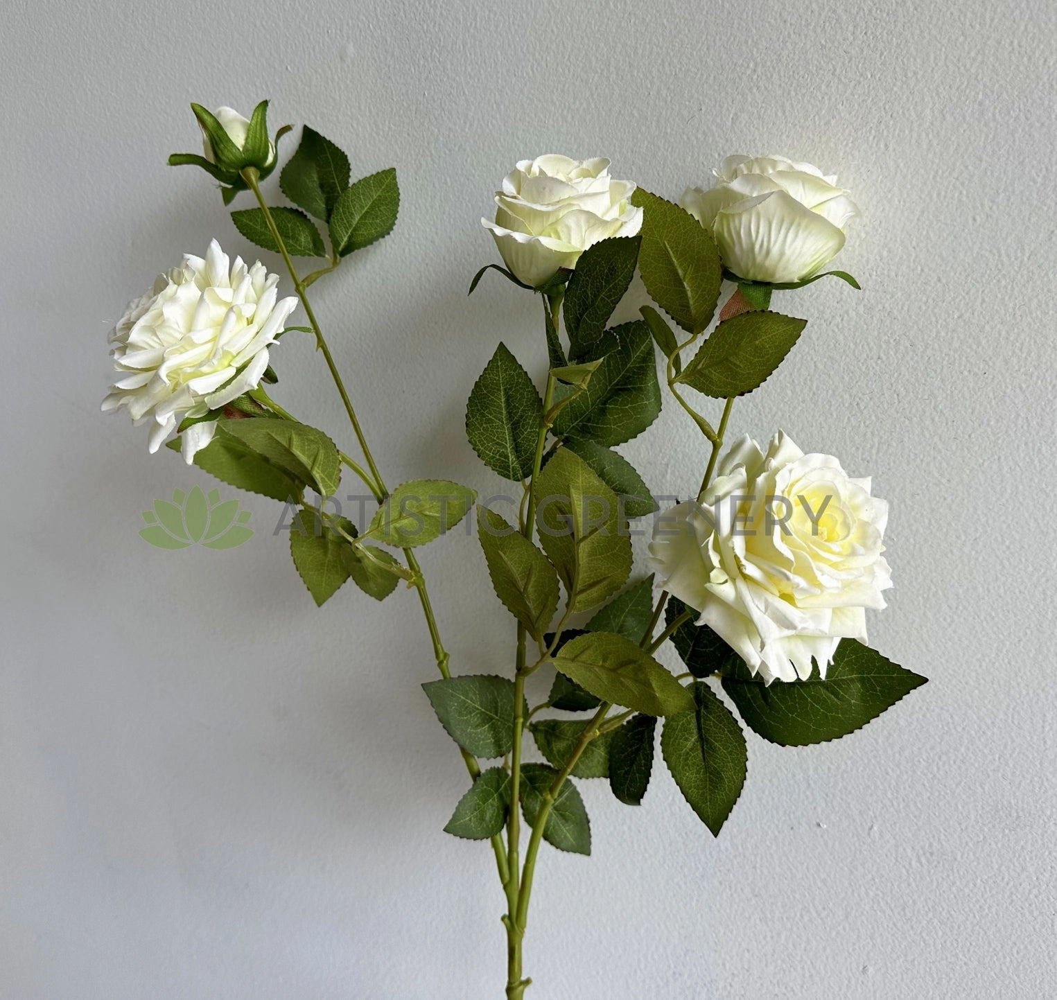 F0432 Garden Rose Spray 83cm White