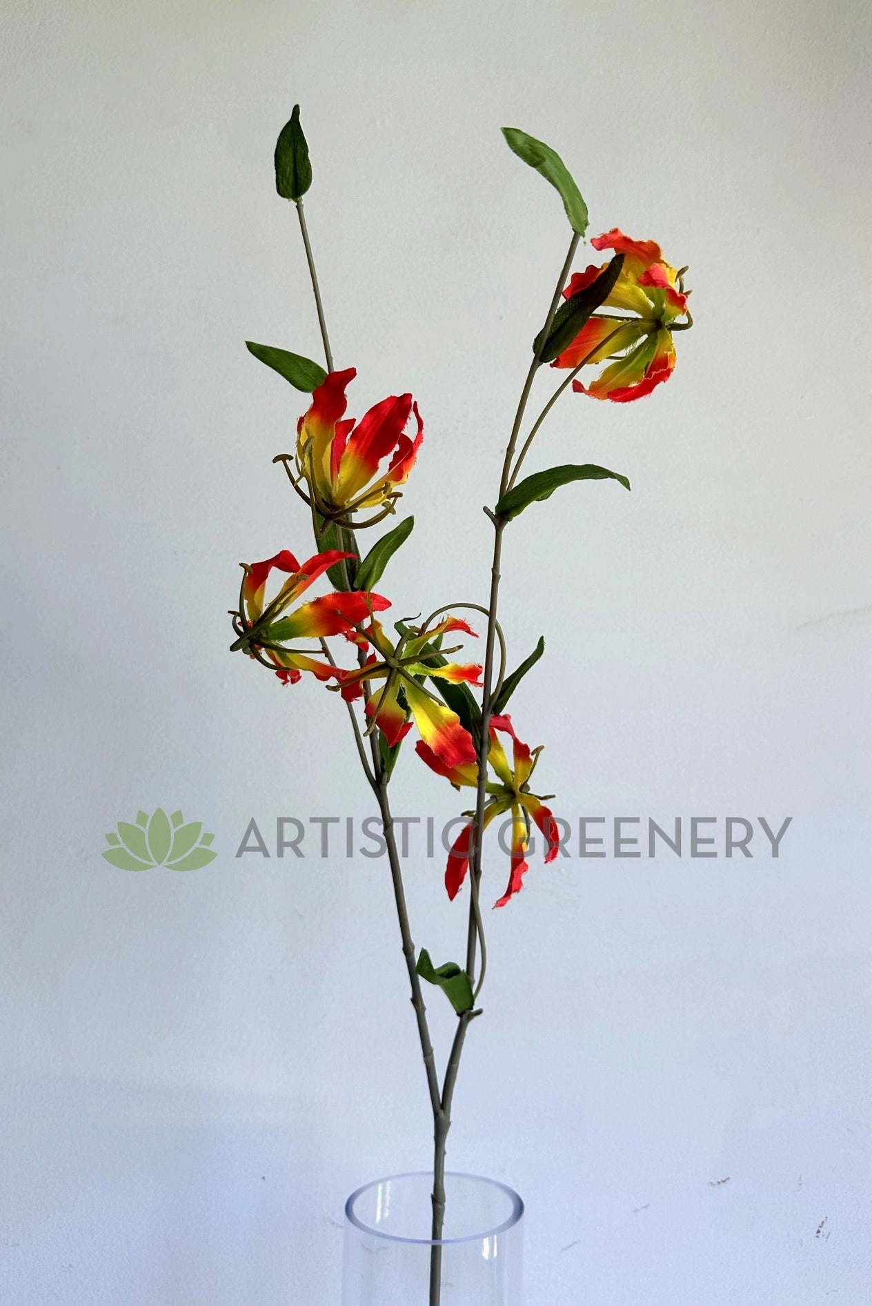 F0454 Gloriosa / Fire Lilies Spray 93cm