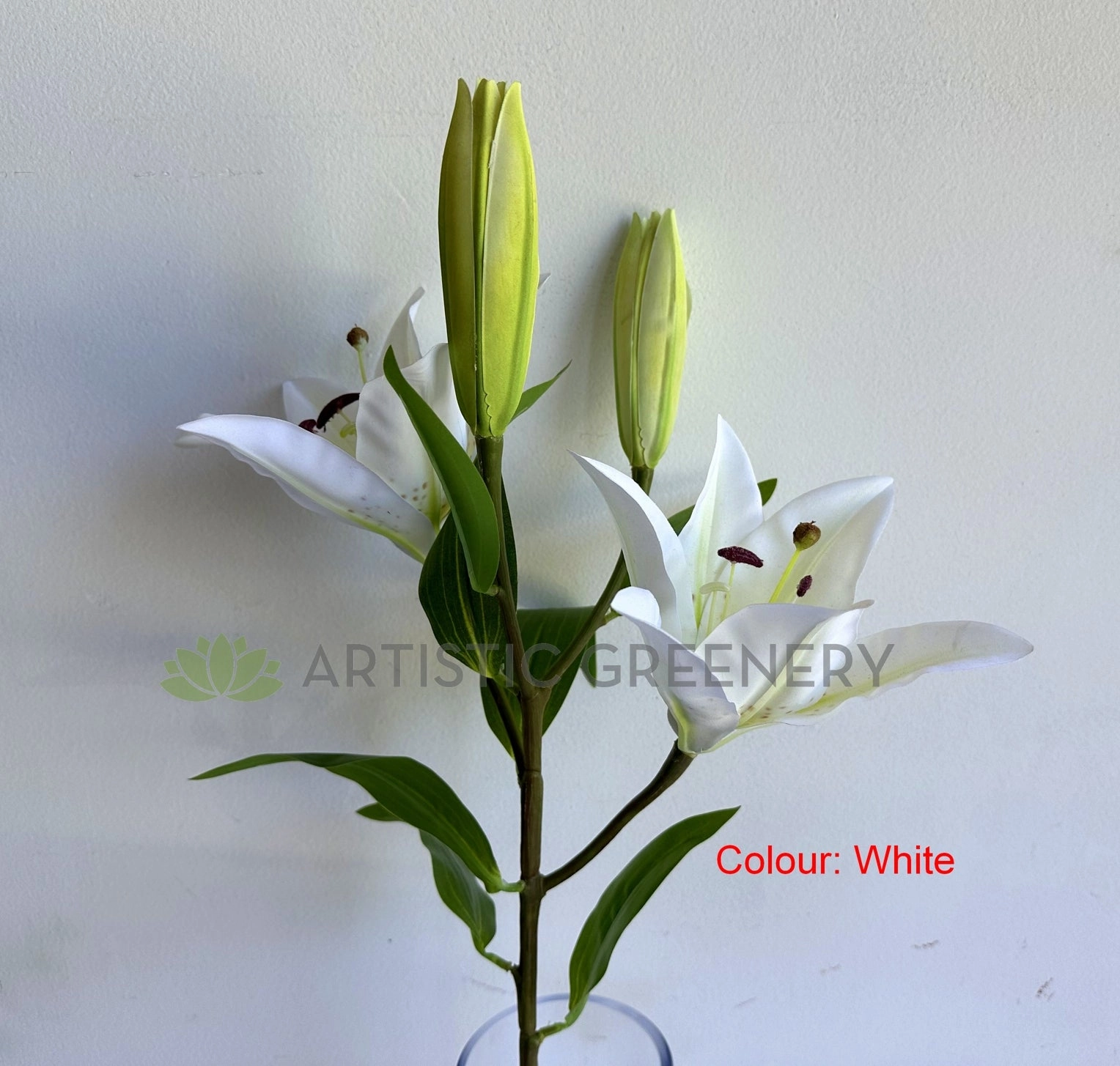 F0455 Lily Spray 79cm White / Pink