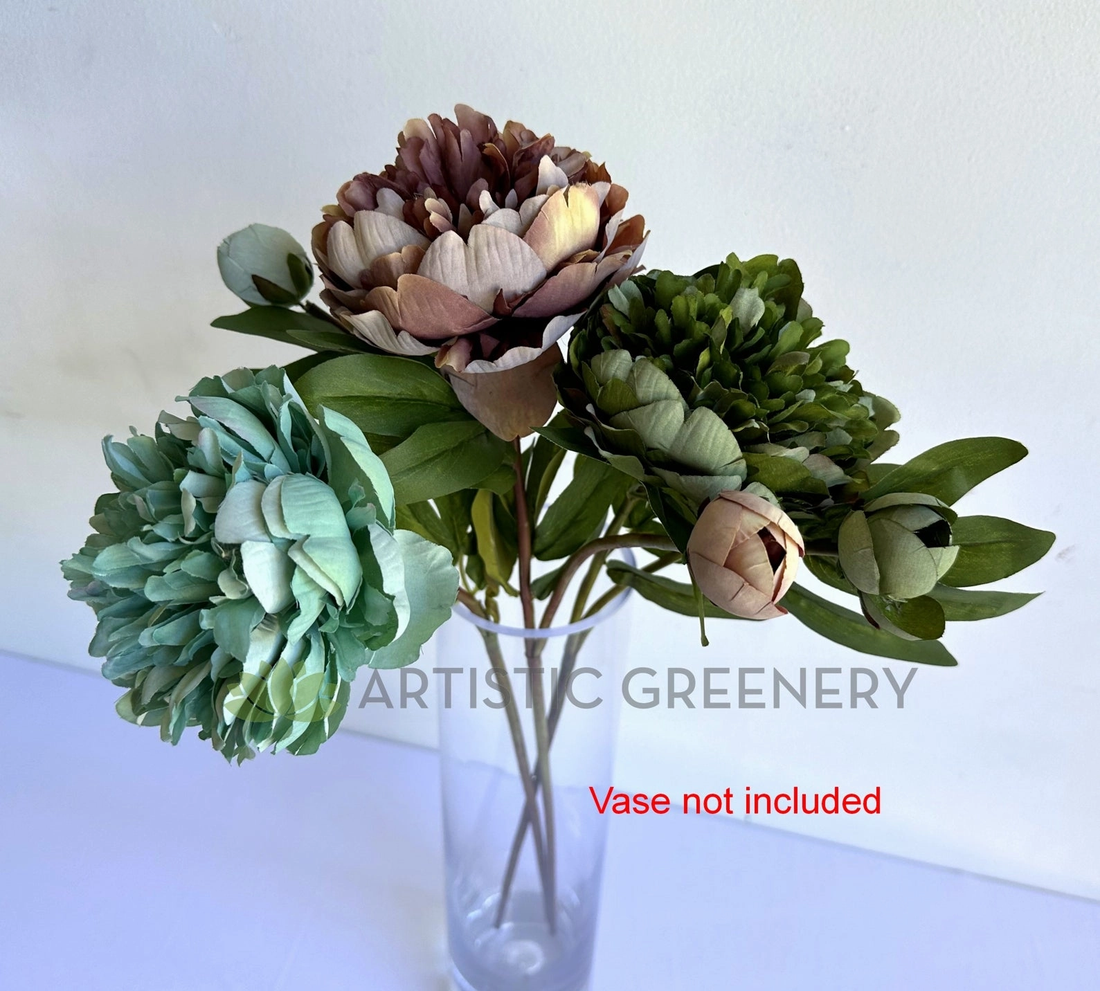 F0459 Rustic Peony Spray 58cm 3 Colours