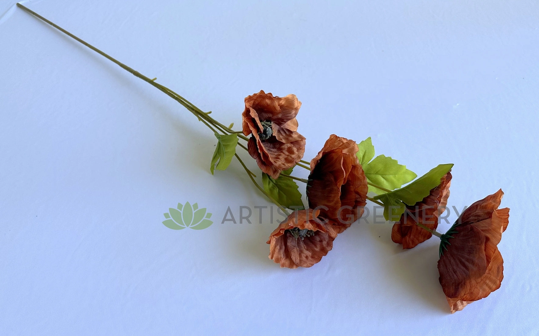 F0462-S92 Rustic Brown Poppy Spray 78cm