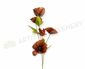 F0462-S92 Rustic Brown Poppy Spray 78cm outdoor greenery  