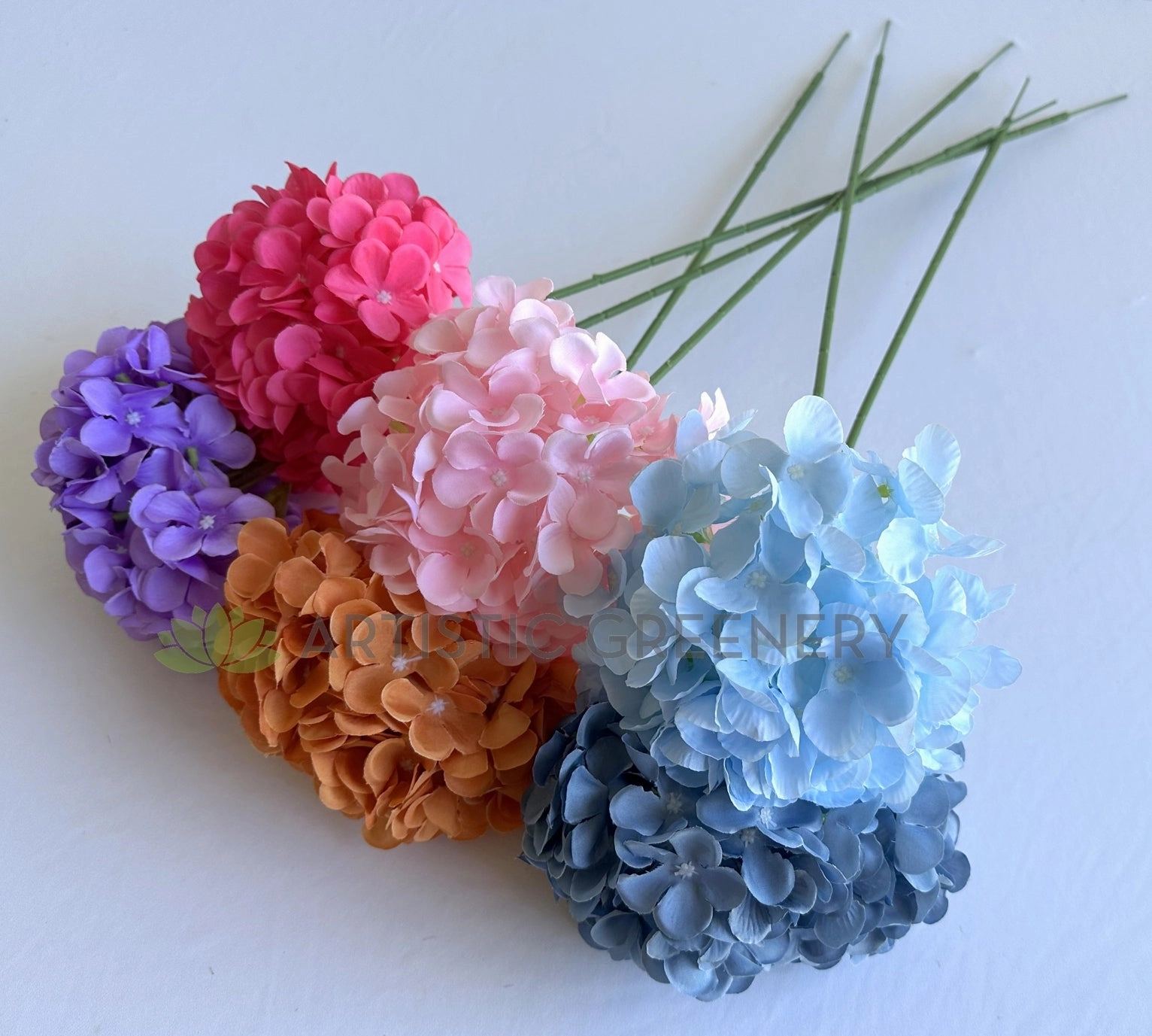 F0472 Hydrangea Single Stem 67cm (17cm Dia) Avail in 6 Colours