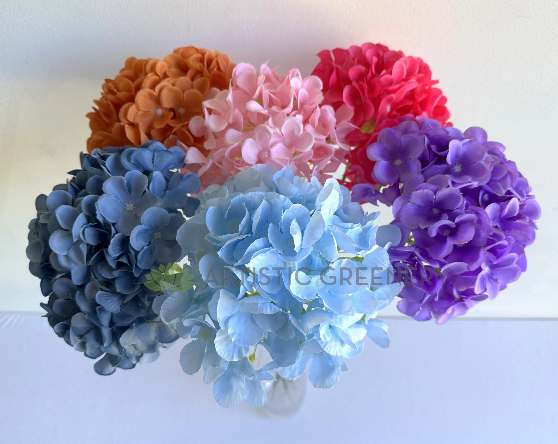 F0472 Hydrangea Single Stem 67cm (17cm Dia) Avail in 6 Colours