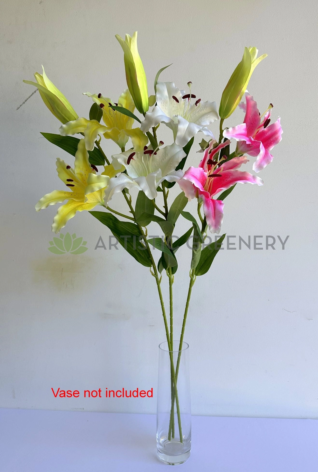 F0478 Casa Blanca Lily 99cm Yellow / White / Pink (SPECIAL)