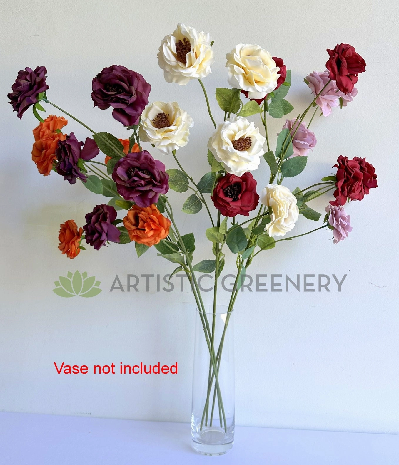 F0480 Camellia / Garden Rose Spray 81cm 5 Colour (SPECIAL)