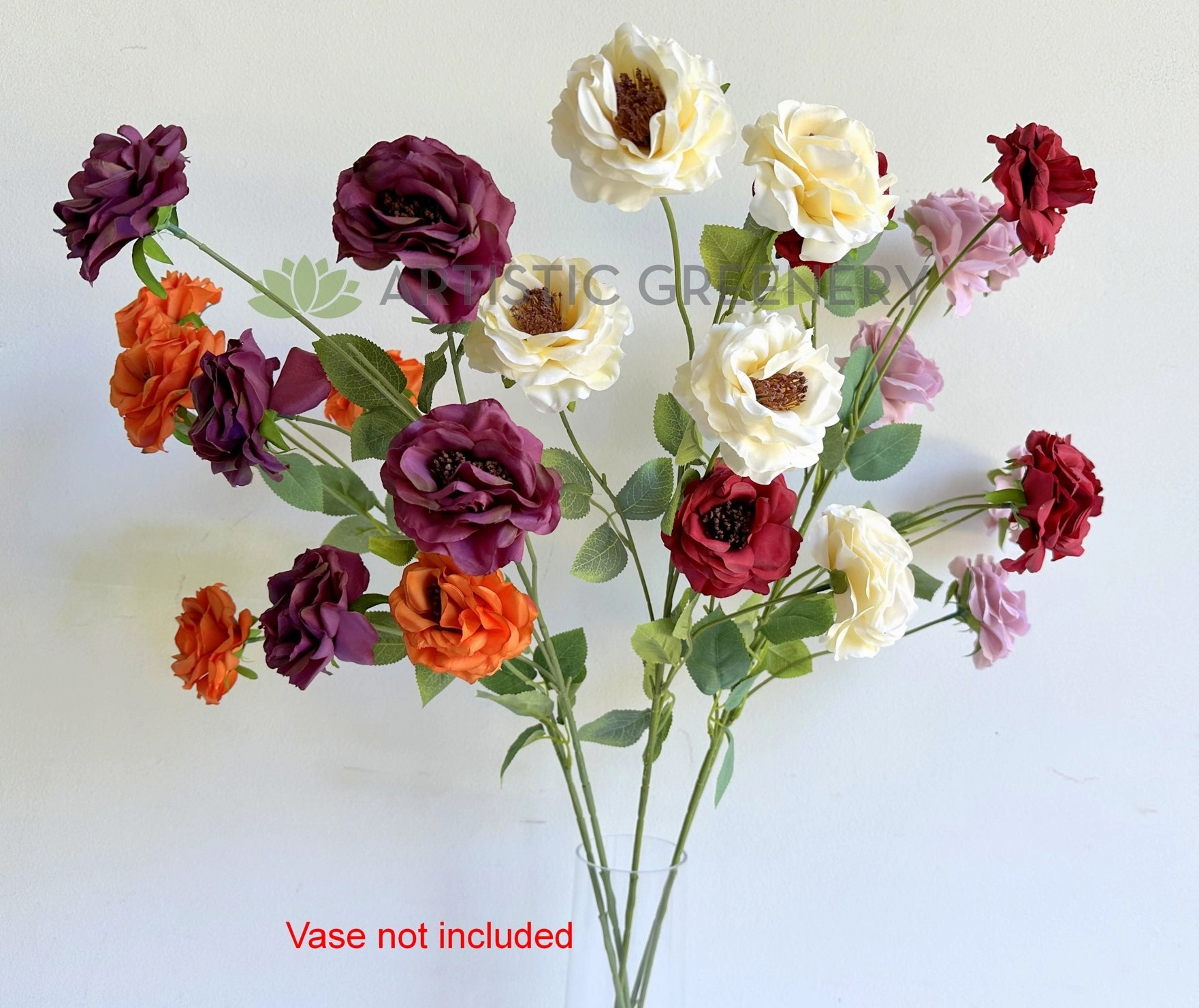 F0480 Camellia / Garden Rose Spray 81cm 5 Colour (SPECIAL)