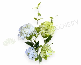 F0483 Hydrangea Stem 89cm White / Light Green (Clearance Stock) outdoor greenery  