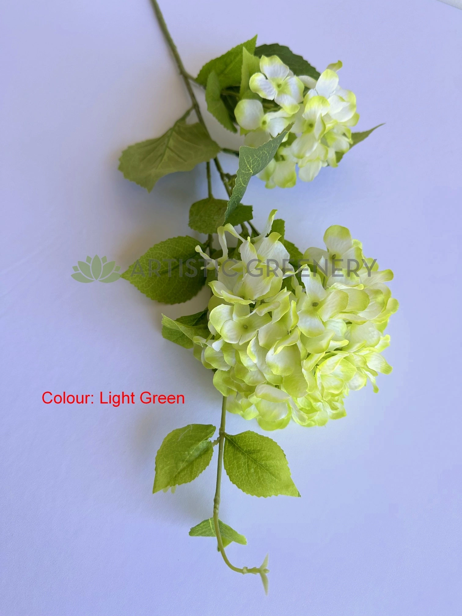 F0483 Hydrangea Stem 89cm White / Light Green (Clearance Stock)