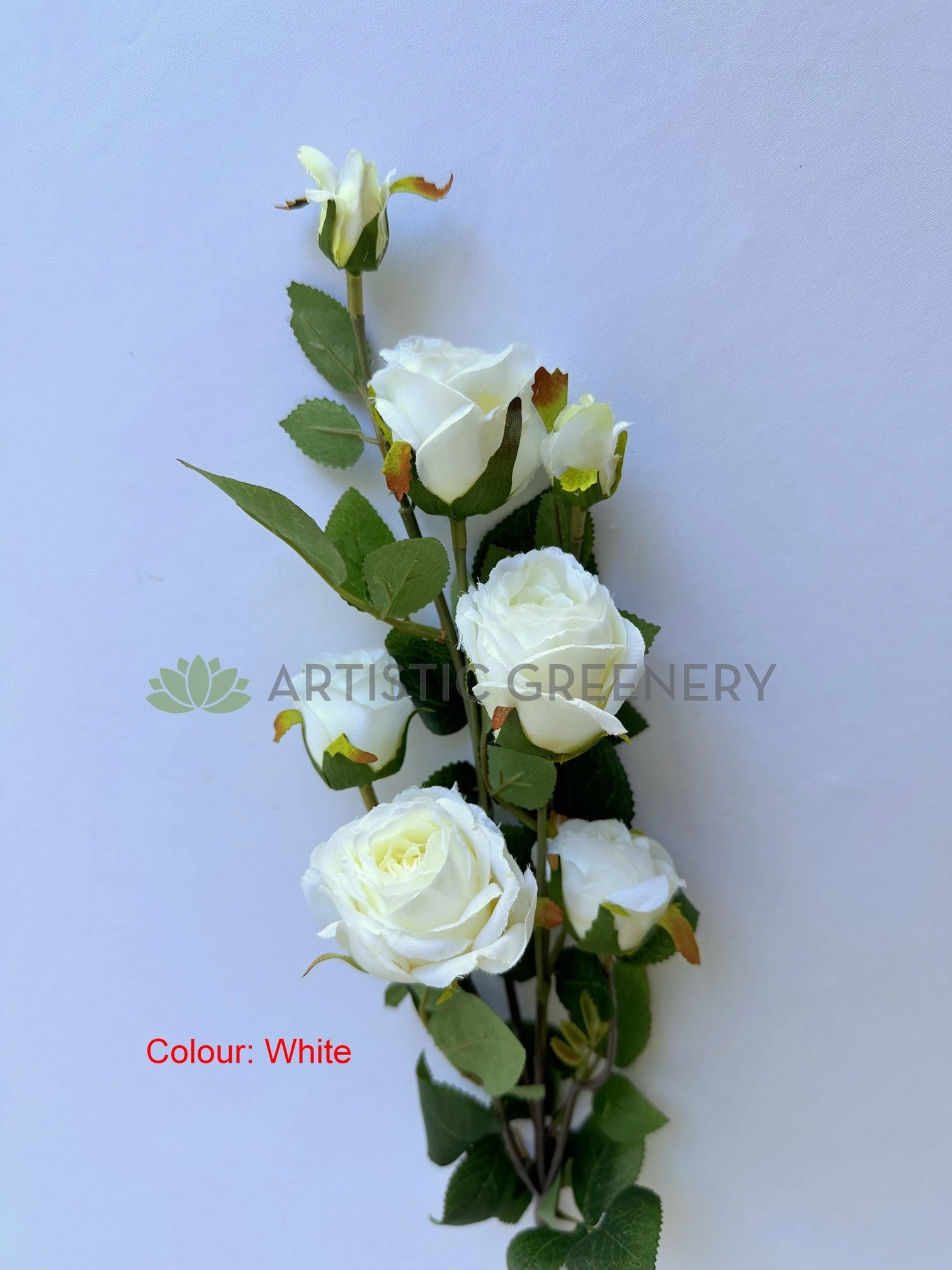F0484 Small Rose Spray 74cm White / Blush (Clearance Stock)