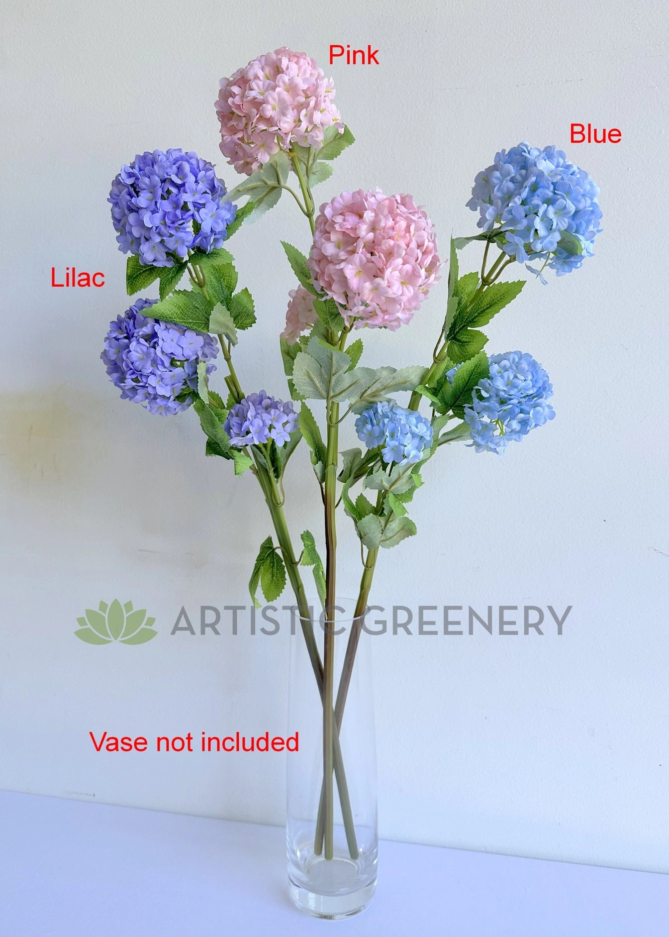 F0485 Snowball Hydrangea 70cm 3 colours