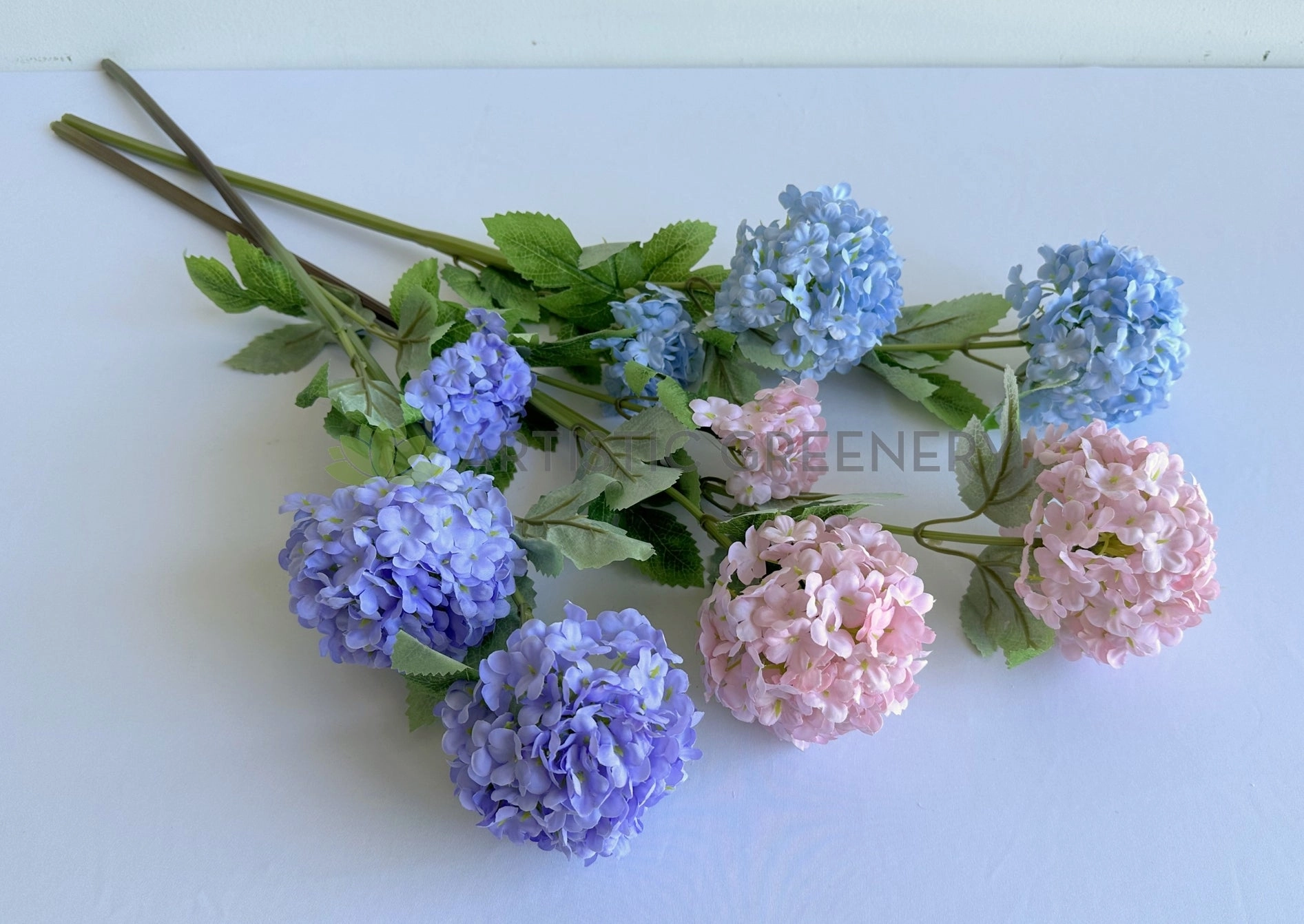 F0485 Snowball Hydrangea 70cm 3 colours
