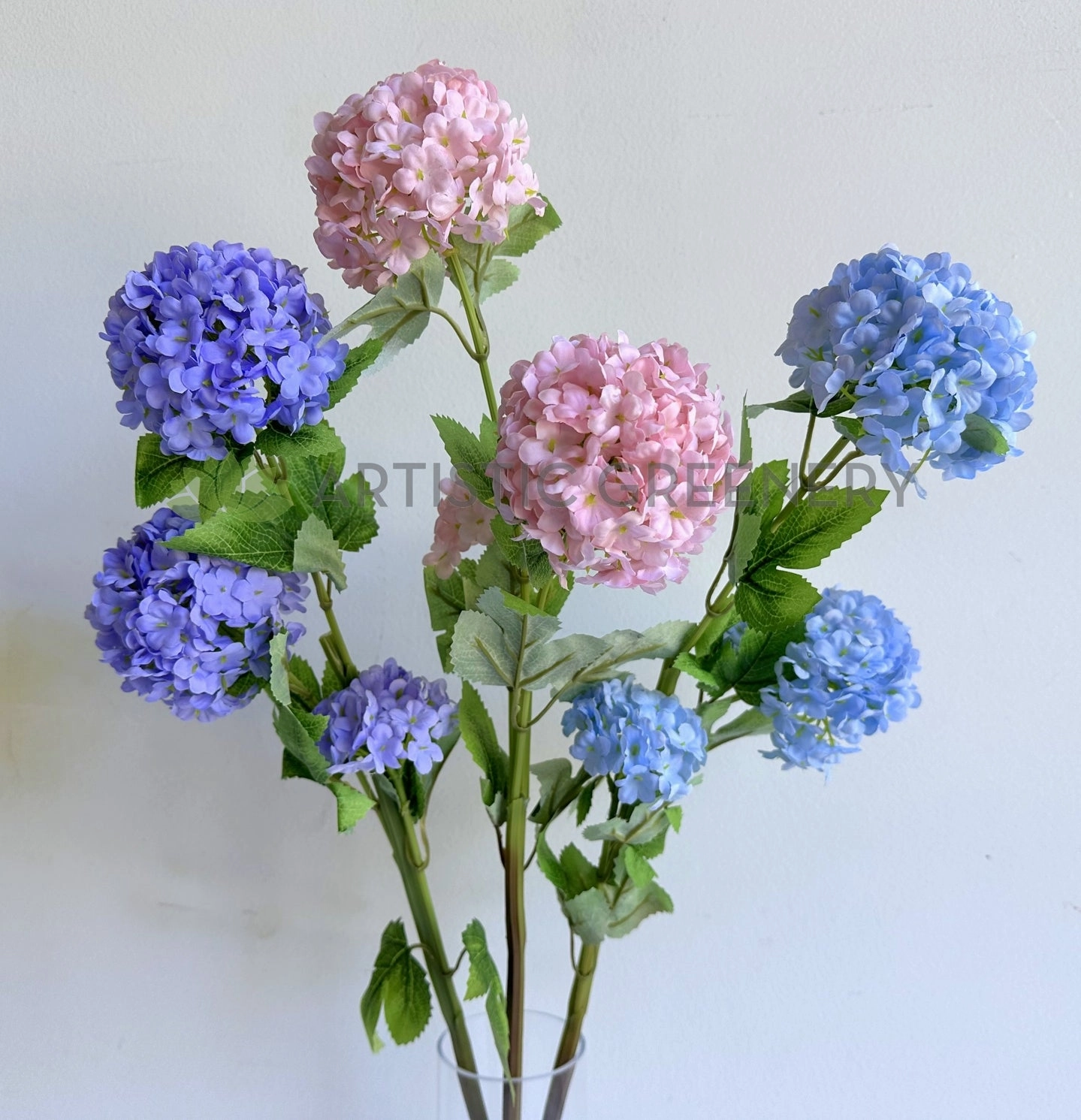 F0485 Snowball Hydrangea 70cm 3 colours