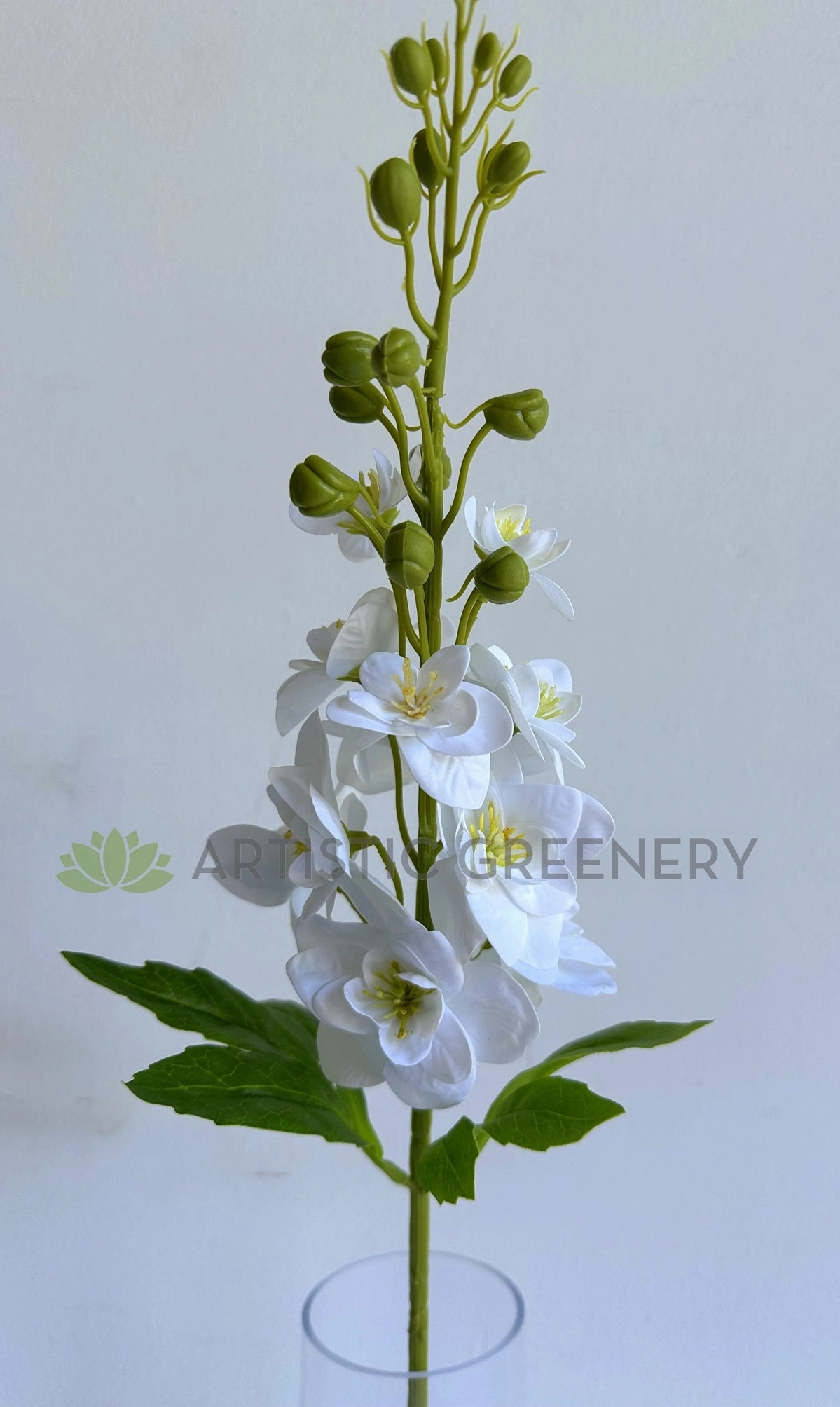 F0486 Delphinium / Stock Flower 66cm White (Real Touch Quality)