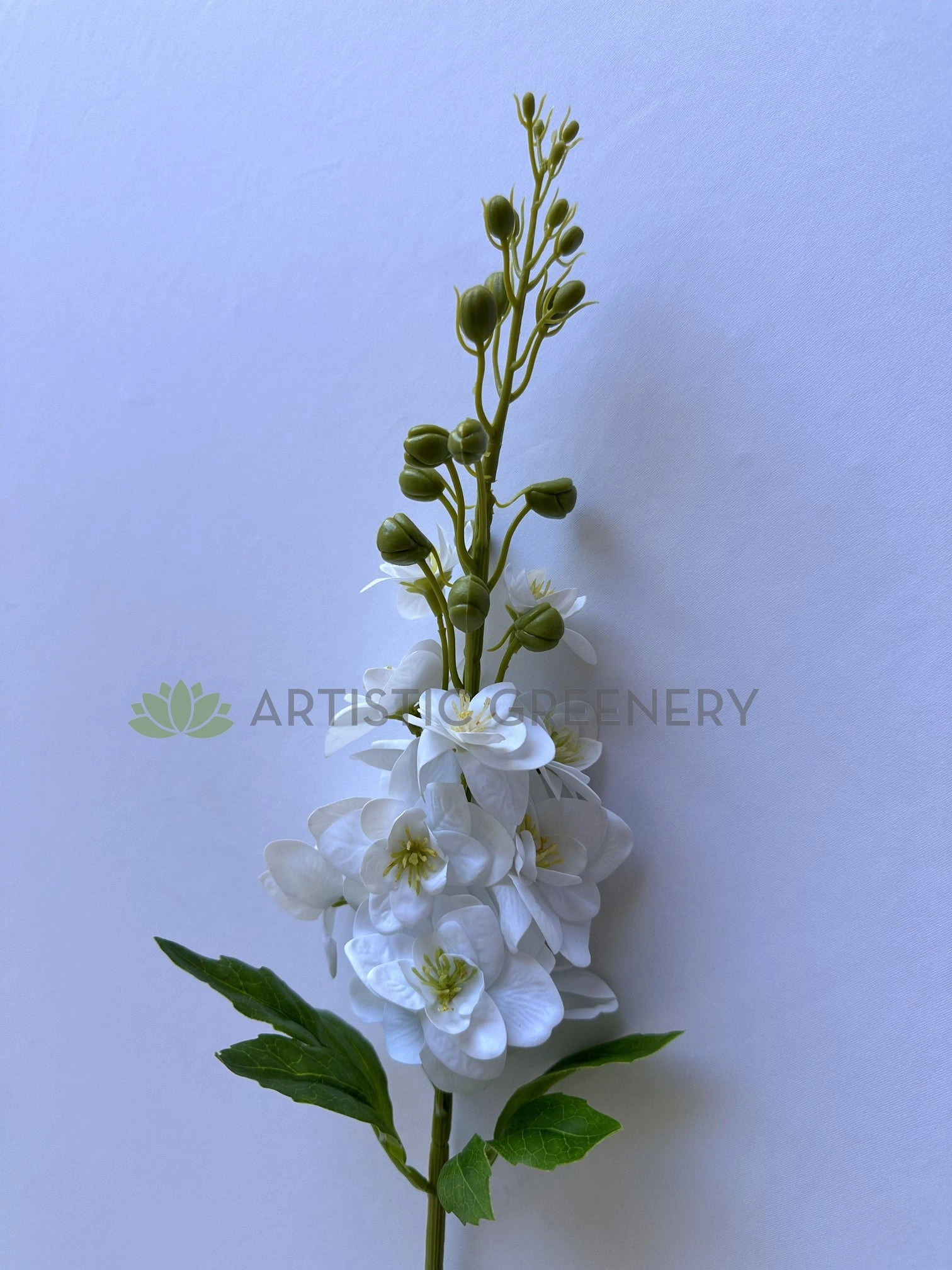 F0486 Delphinium / Stock Flower 66cm White (Real Touch Quality)