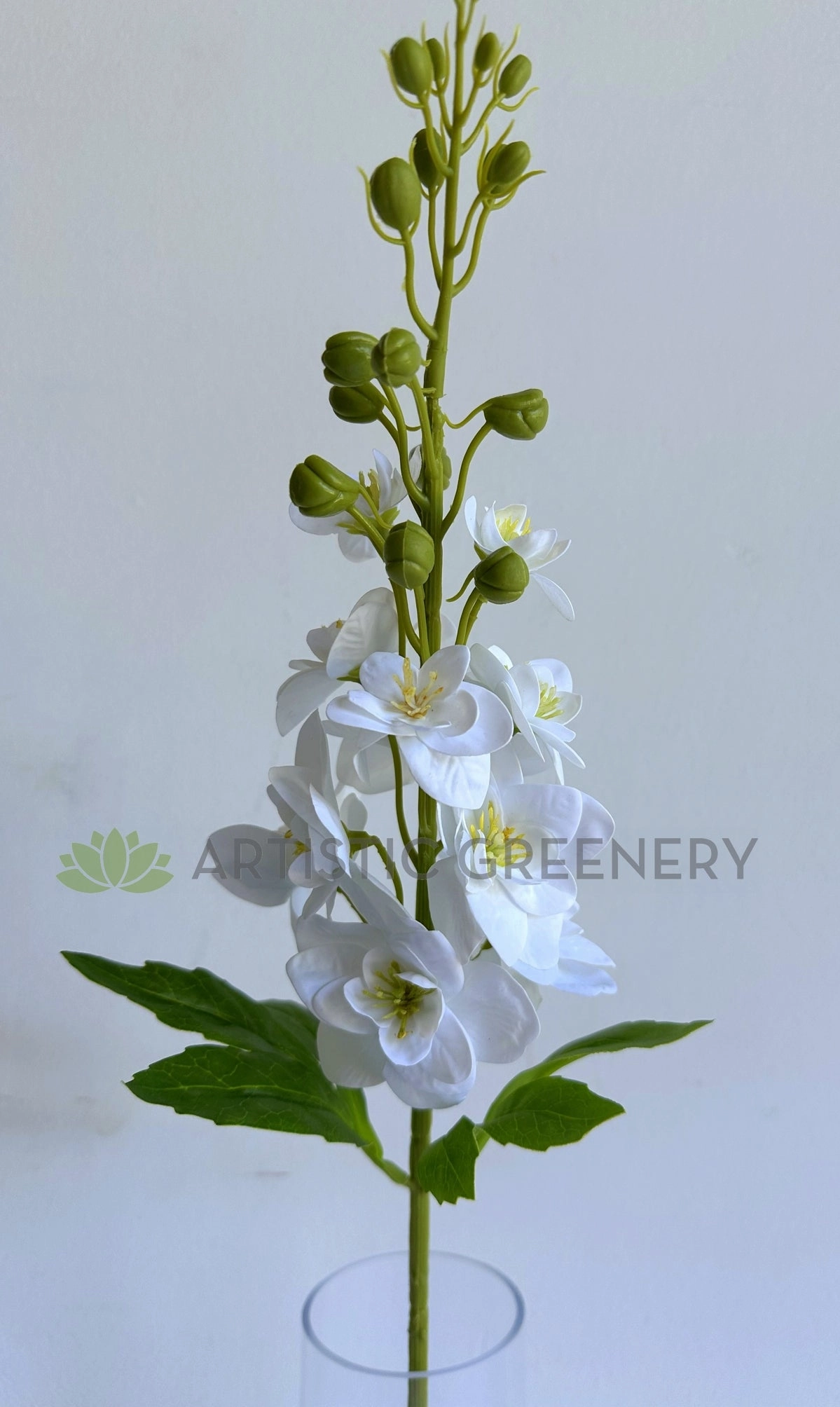 F0486 Delphinium / Stock Flower 66cm White (Real Touch Quality)