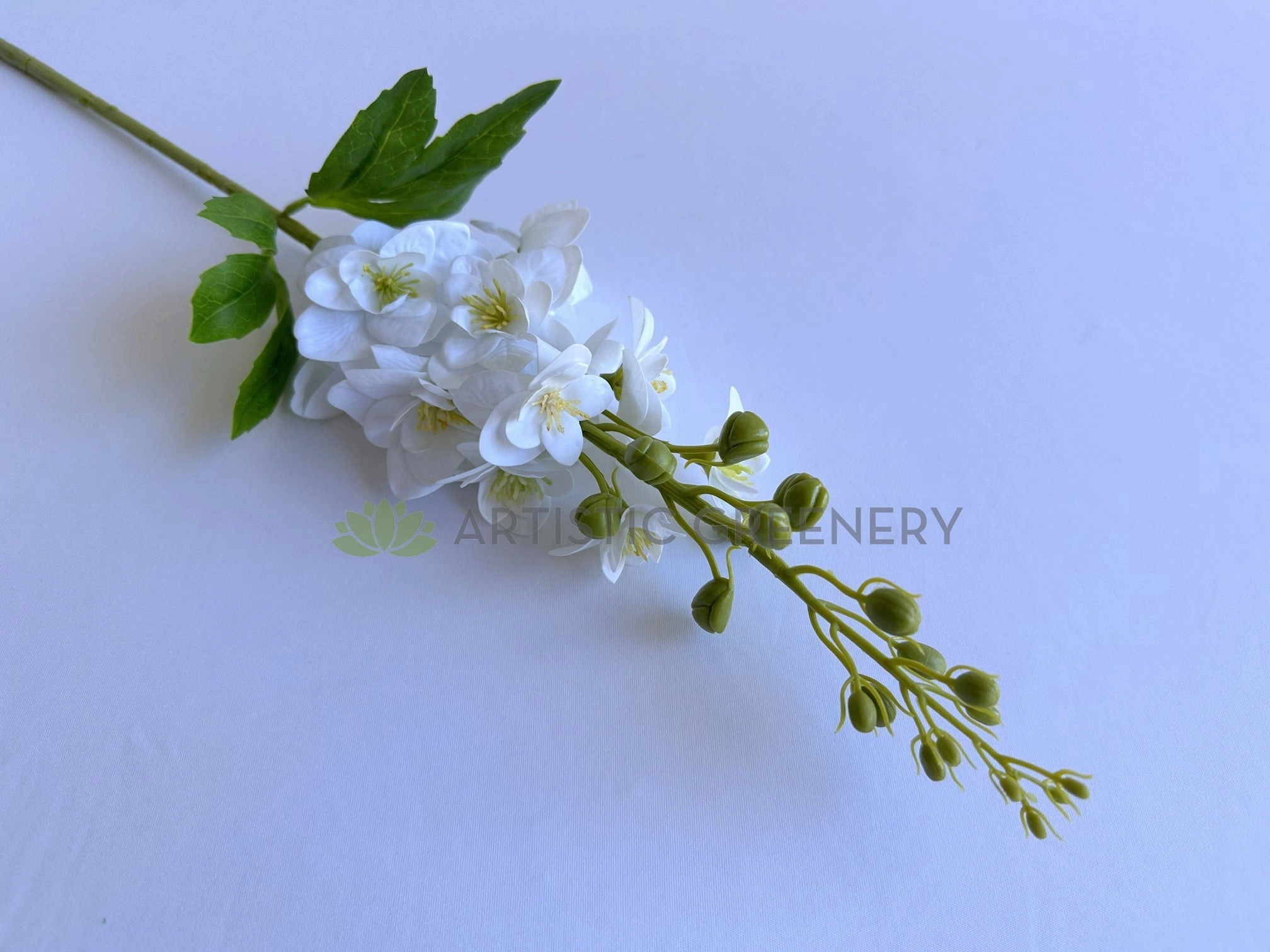 F0486 Delphinium / Stock Flower 66cm White (Real Touch Quality)