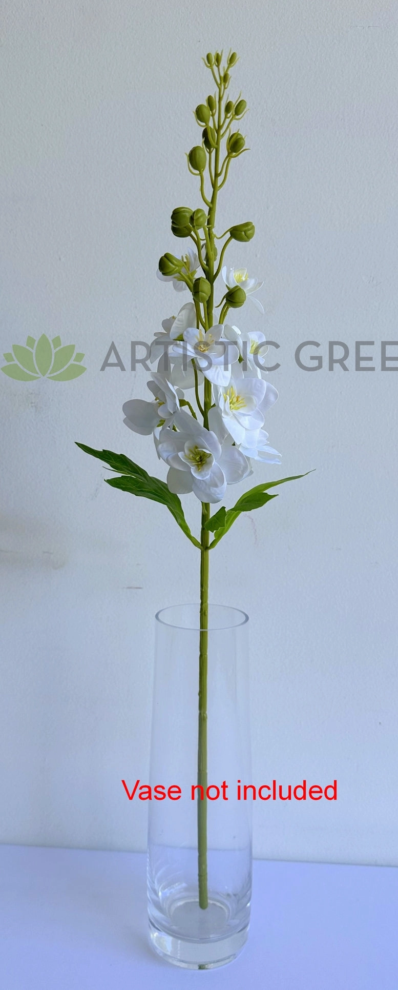 F0486 Delphinium / Stock Flower 66cm White (Real Touch Quality)