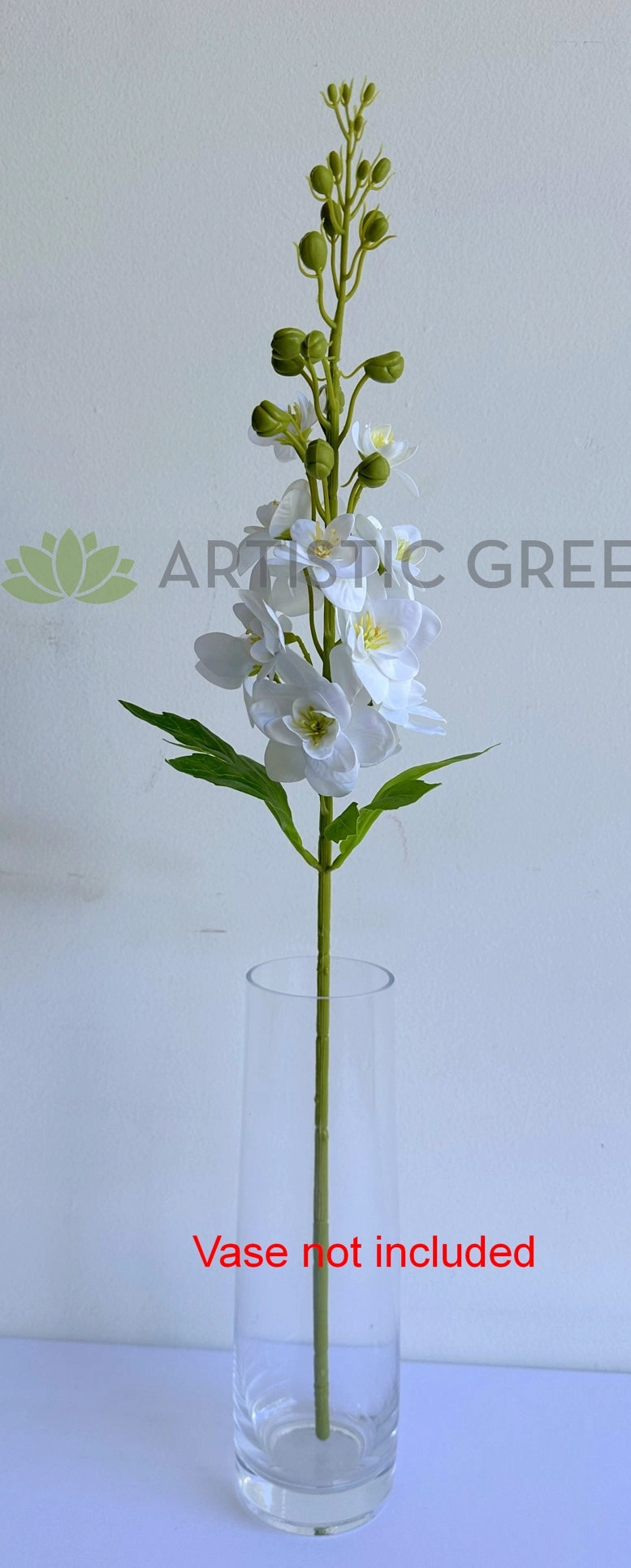 F0486 Delphinium / Stock Flower 66cm White (Real Touch Quality)