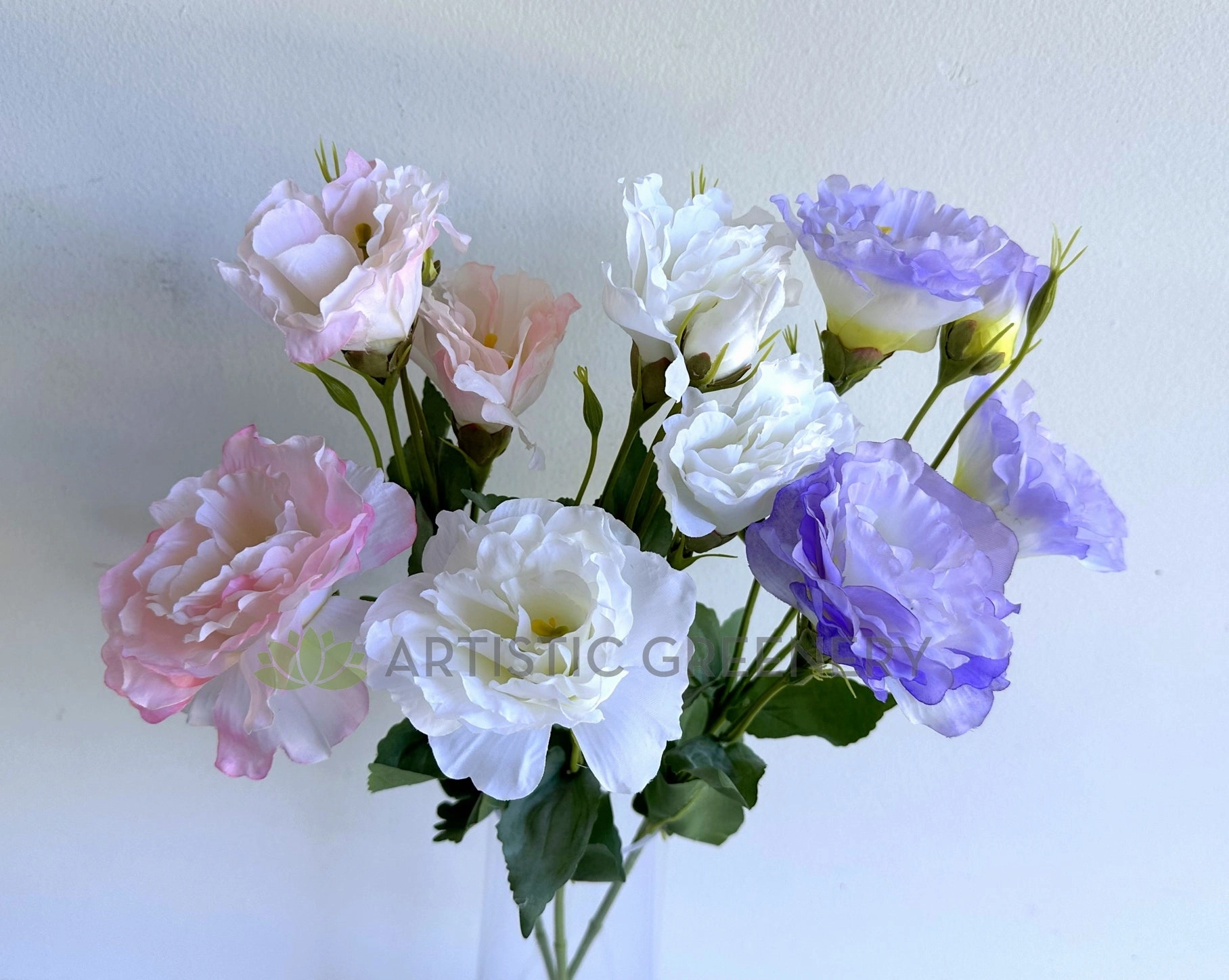 F0487 Lisianthus Spray 53cm Light Pink / White / Light Purple
