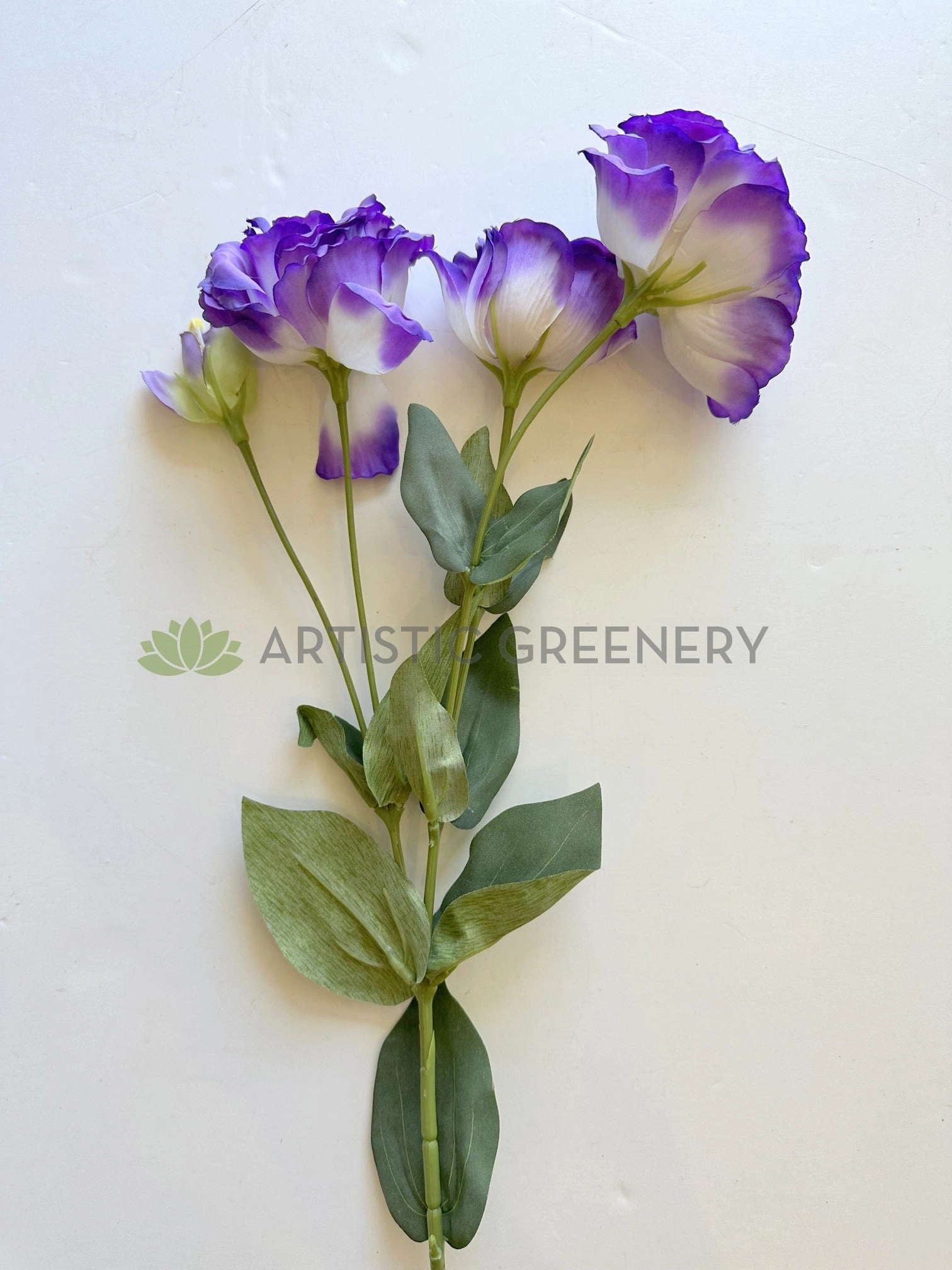 F0488 Lisianthus Spray 69cm Purple & White