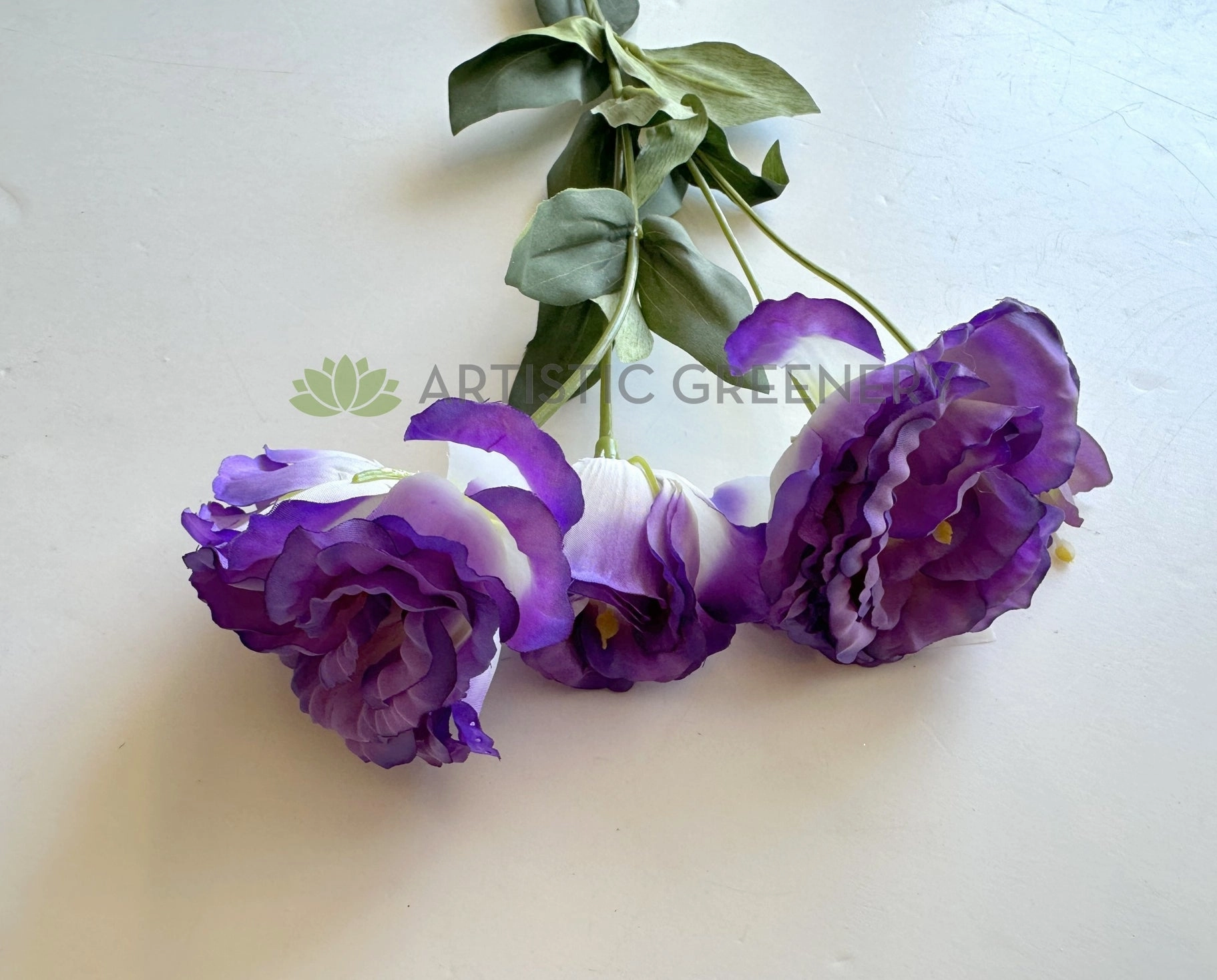 F0488 Lisianthus Spray 69cm Purple & White
