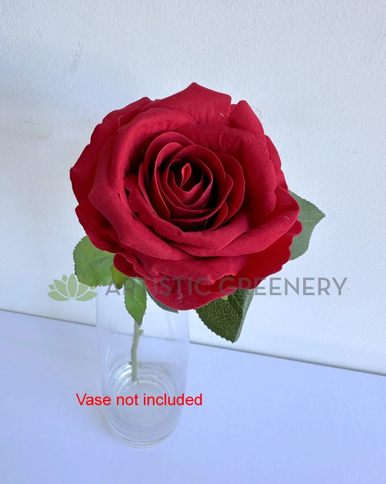 F0489 Velvet Rose Stem 45cm Red