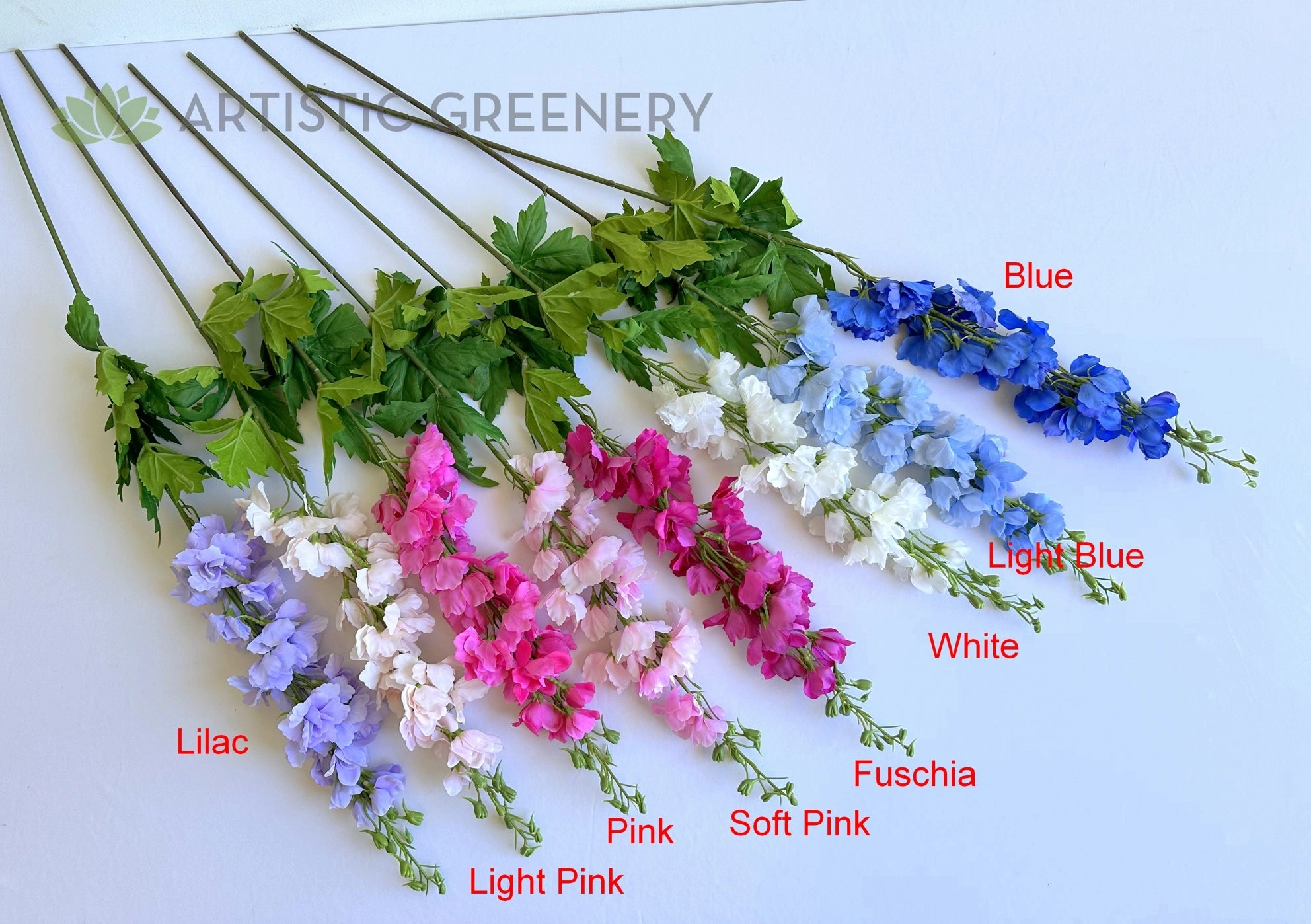 F0490 Delphinium / Stock Flower 89cm Latex 8 Colours
