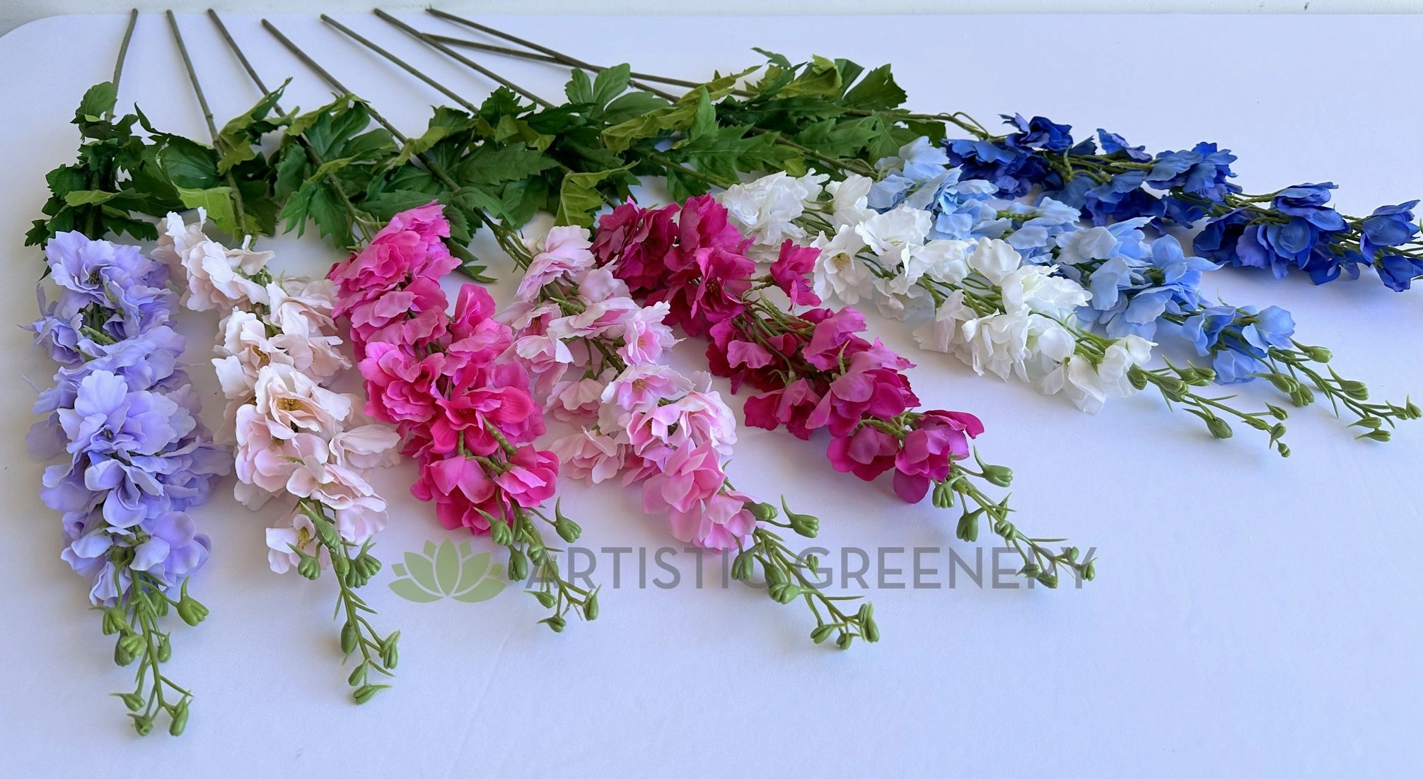 F0490 Delphinium / Stock Flower 89cm Latex 8 Colours