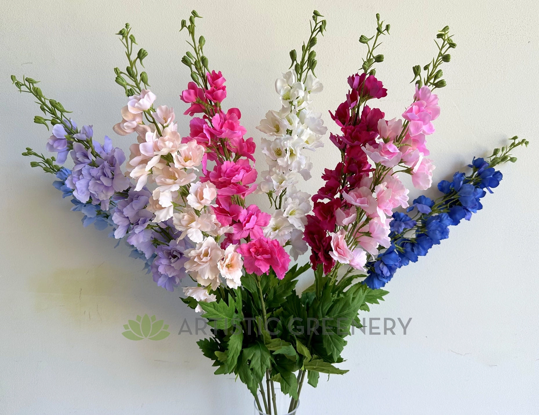 F0490 Delphinium / Stock Flower 89cm Latex 8 Colours