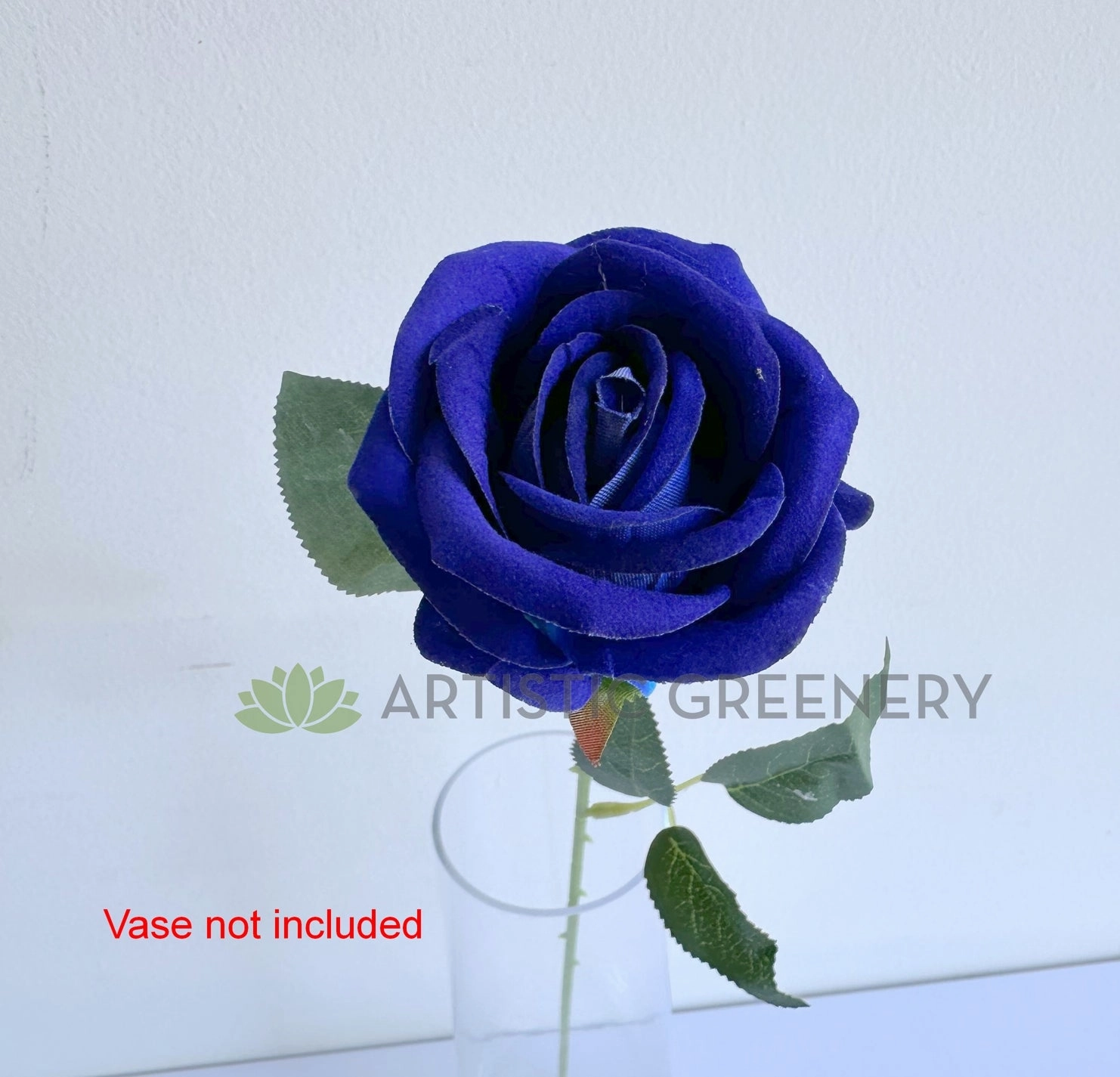 F0491 Velvet Blue Rose Stem 51cm