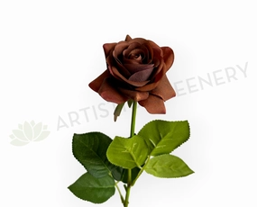 F-SP0107 Latex Single Rose Stem 42cm Brown indoor houseplants  