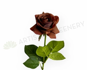 F-SP0107 Latex Single Rose Stem 42cm Brown outdoor greenery  