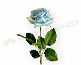 F-SP0107L Real Touch Quality Single Stem Light Blue Latex Rose 44cm outdoor greenery  