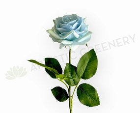 F-SP0107L Real Touch Quality Single Stem Light Blue Latex Rose 44cm indoor houseplants  
