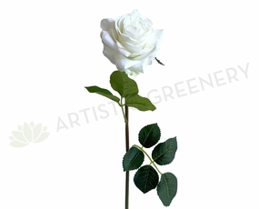 F-SP0107L Real Touch Quality Single White Rose Stem 44cm indoor houseplants  