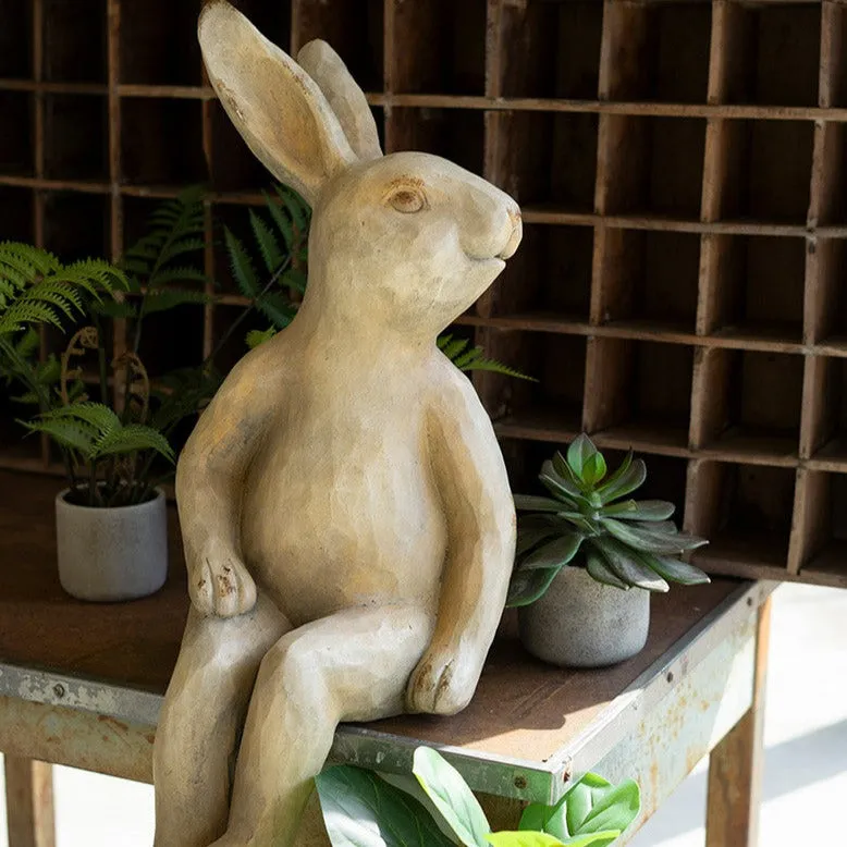 Faux Concrete Rabbit Shelf Sitter dried flowers  
