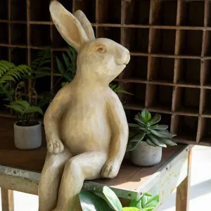 Faux Concrete Rabbit Shelf Sitter dried flowers  