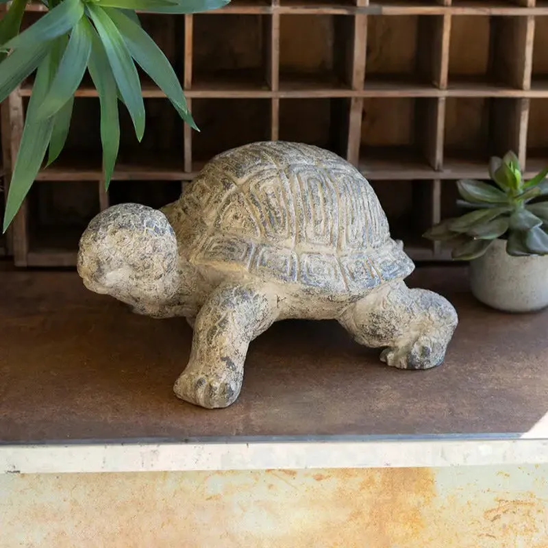 Faux Concrete Turtle dried flowers  
