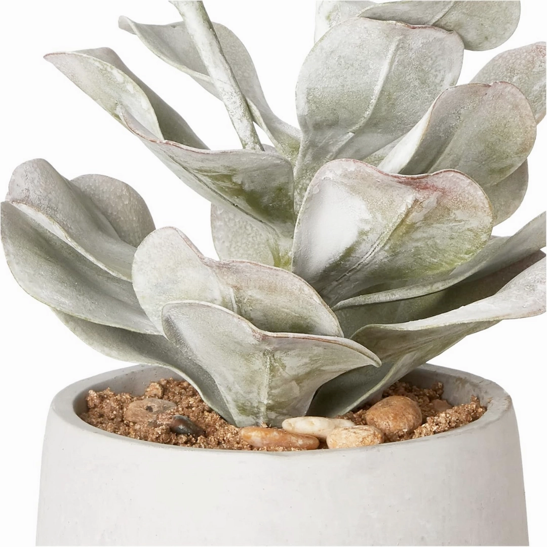 Faux Succulent In Cement Pot