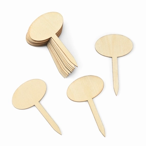Favor Tags Wood Oval Stake mini ornamental plant  