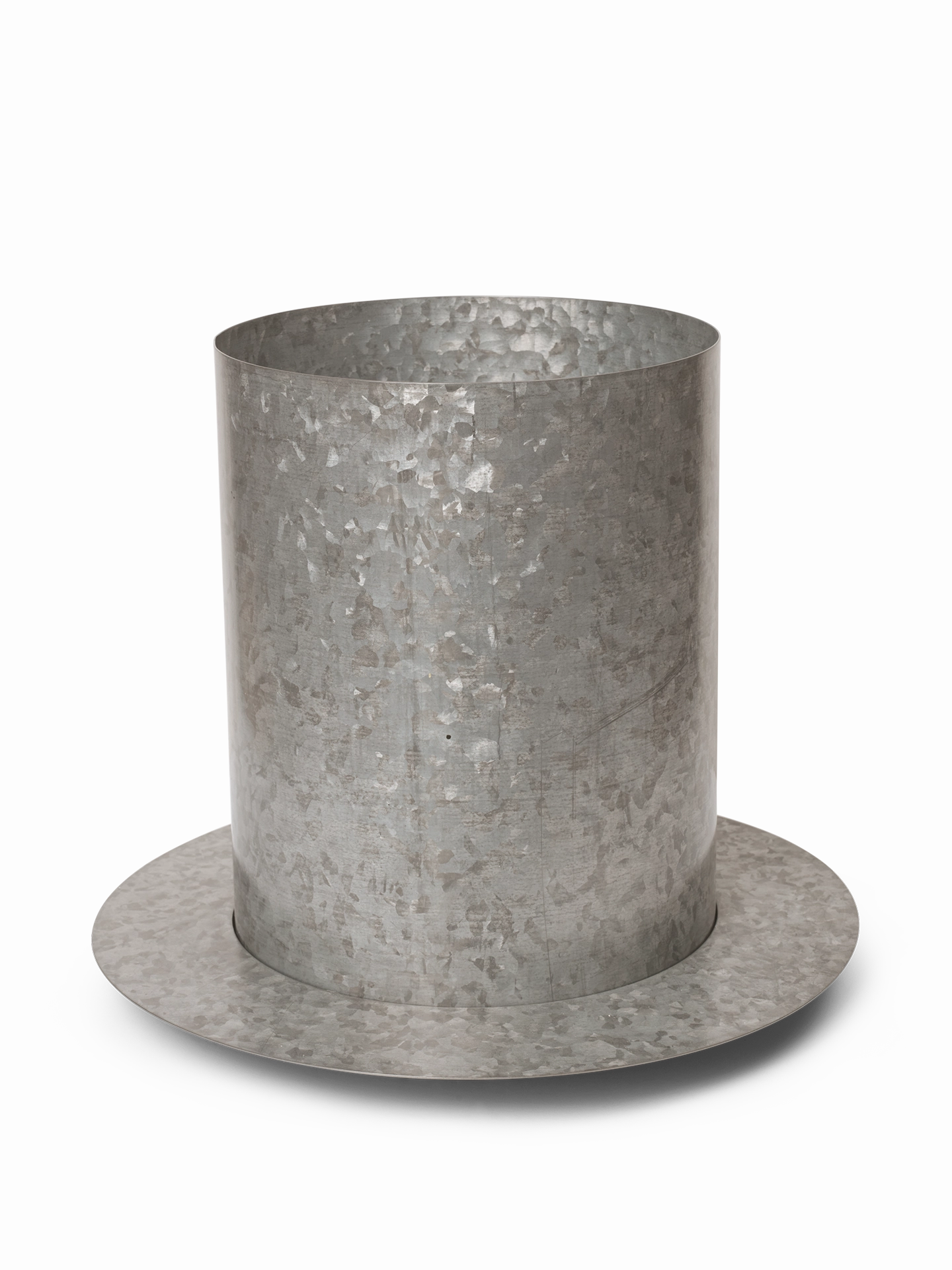 Ferm Living Auran Pot Large Galvanized dried green plant  