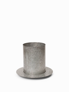 Ferm Living Auran Pot Small Galvanized dried green plant  