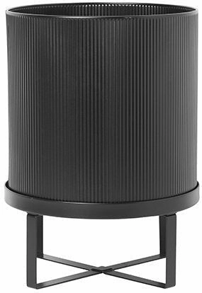Ferm Living Building Plant Pot Black, Large dried green plant  