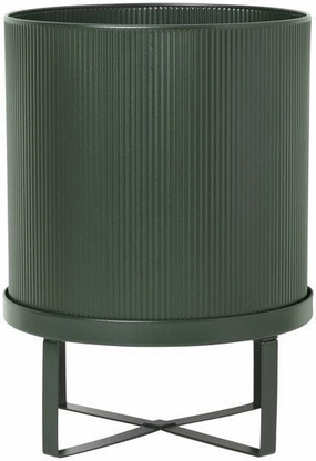 Ferm Living Building Plant Pot Dark Green, Large dried green plant  