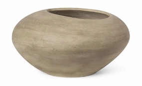 Ferm Living Dodu Pot Low, Brown dried green plant  
